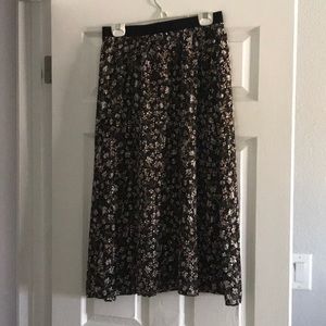 Loft pleated midi skirt with lining